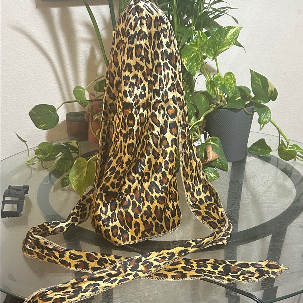 Leopard Print Satin Hair Scarf - Leopard